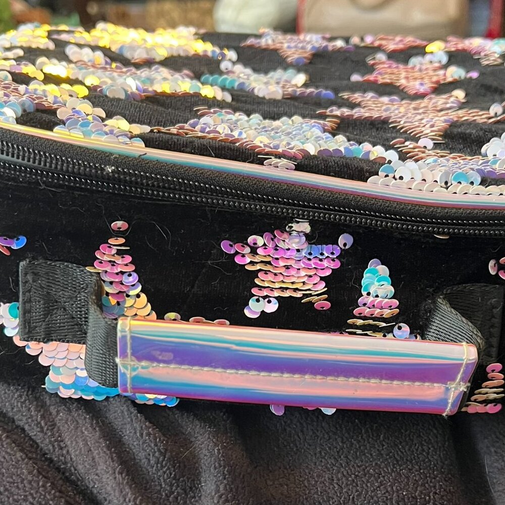 Justice Lunchbox - Black Satin & Iridescent Sequin Stars - Picture 7 of 7